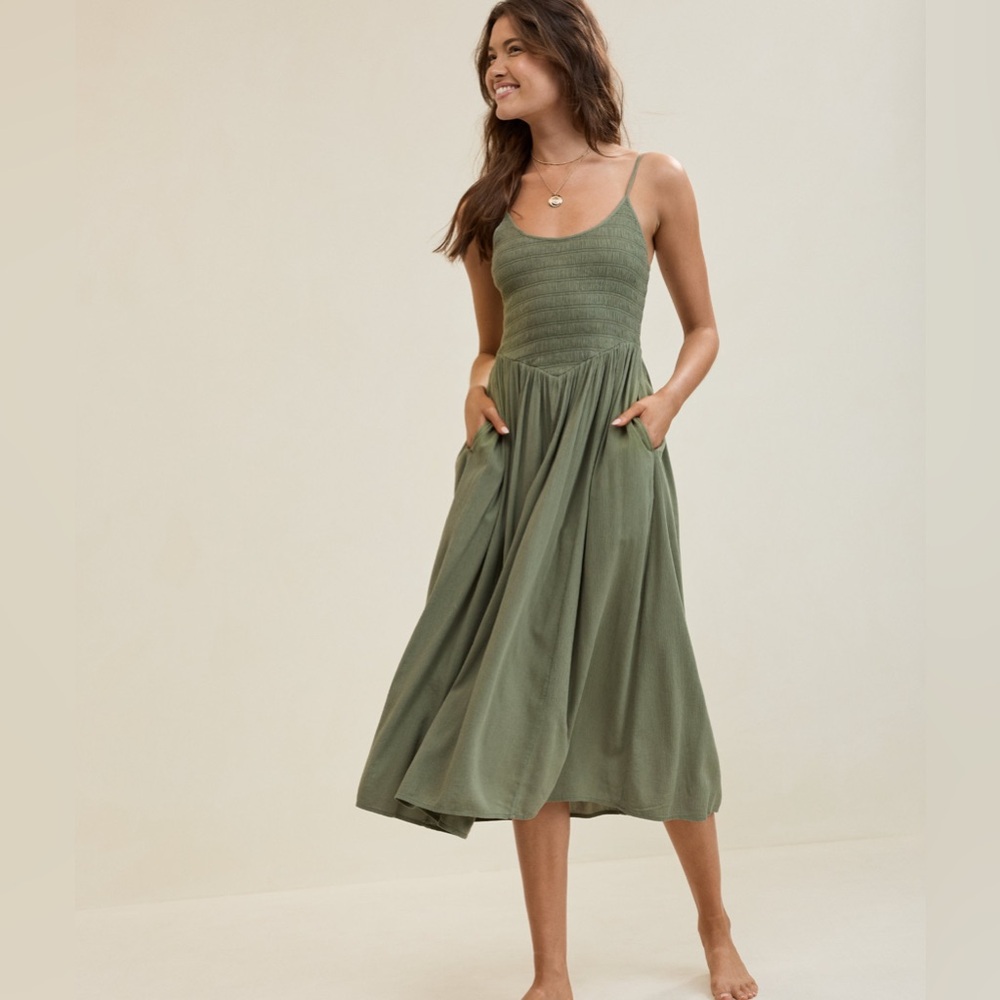 Aerie At the Barre Dress in Olive